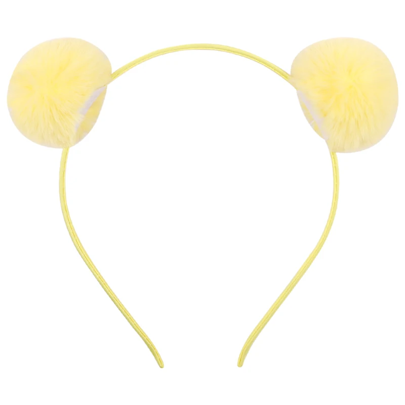 Аксессуары для волос девочки Плюшевые шаровые уши Hairband теплые твердые обруч для волос мех оголовье для женщин Макияж купать резинки для волос - Цвет: 8