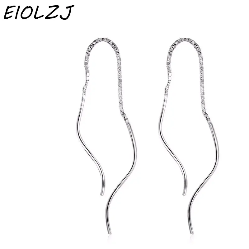 EIOLZJ Trendy Korean Earrings 925 Sterling Silver Earring for Women Sweet Ladyly Temperament Birthday Gift Free Jewelry Box | Украшения и