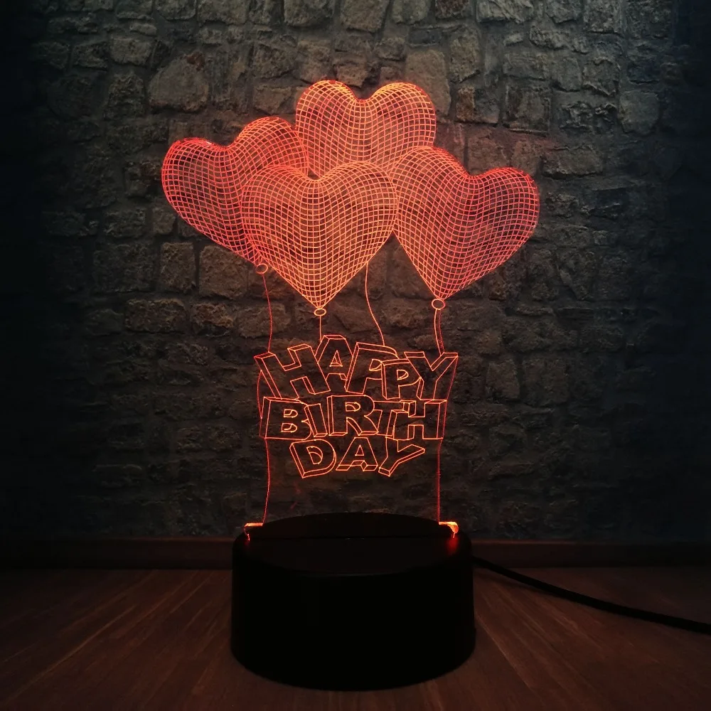 Оптовая продажа Романтическая любовь сердце шар 3D LED USB лампа брак предложение