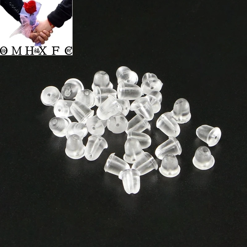 OMH оптовая продажа 20 шт Резиновые серьги задняя силиконовая круглая затычки для