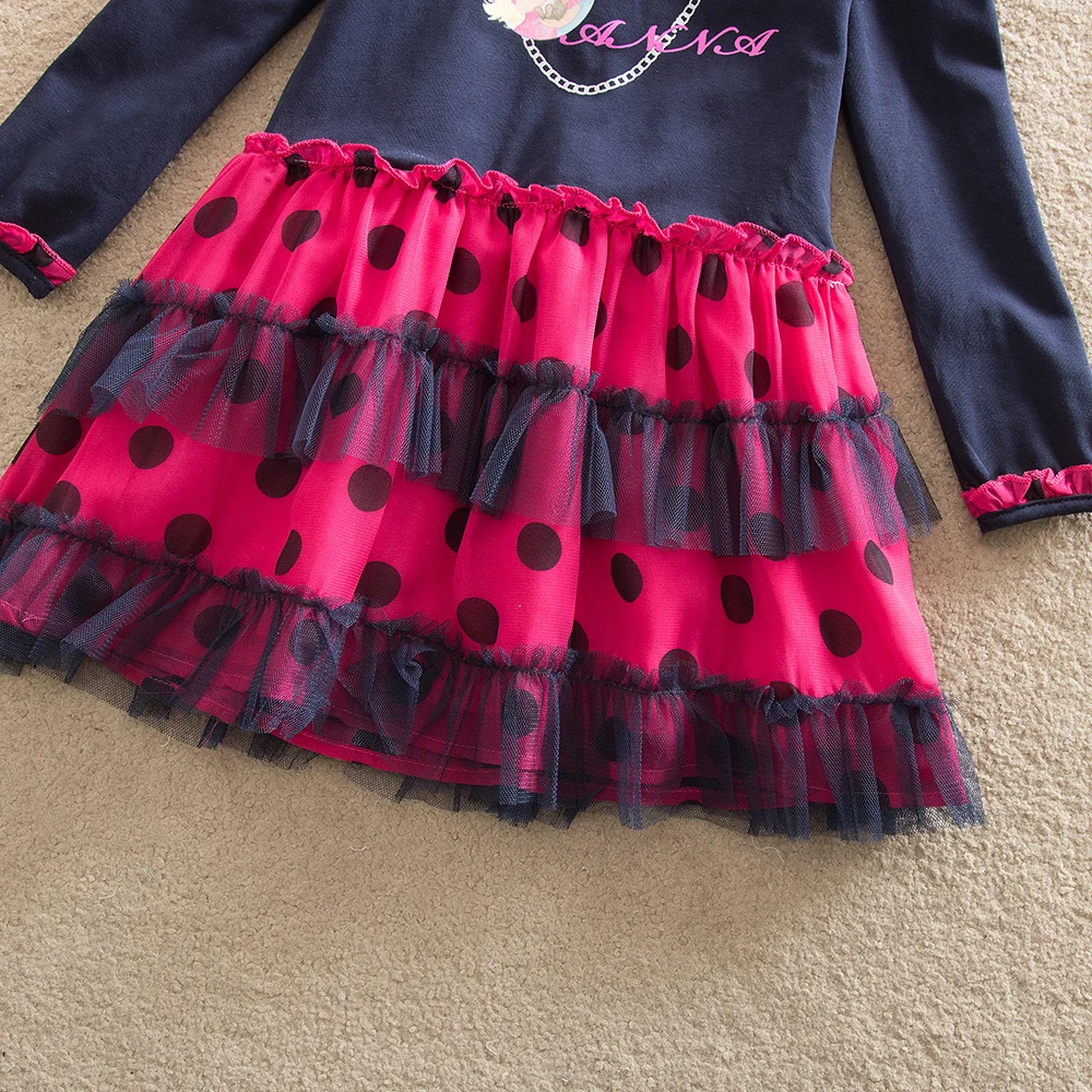 Осеннее платье для девочек vestidos infantil одежда детей детская с длинными рукавами и