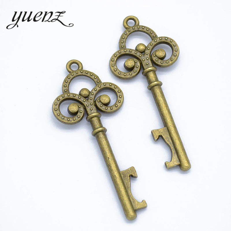 YuenZ 2pcs Vintage Charms Keys Pendant Key Fit Necklace DIY Metal Jewelry Making 66*28mm O266 | Украшения и аксессуары