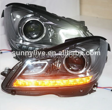 

For Mercedes-Benz W204 WITH 6000K HID kit in low beam 2013-2014