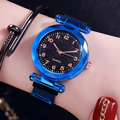 blue 3 Мода Звездное небо детские наручные часы Повседневное Нержавеющая сталь платье кварцевые наручные часы подарок для девочек детские часы Relogio Infantil - Цвет: blue 3
