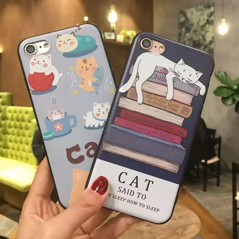 Прекрасный Сон Cat Телефон Case Для iPhone 5s 5 SE 6 6s Плюс 7 плюс Мягкая Задняя Крышка Милый