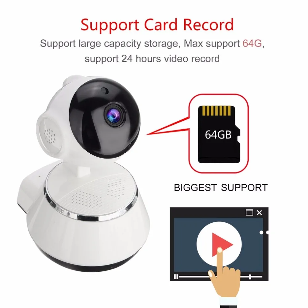 720P HD Беспроводная Wi-Fi детская камера для домашней безопасности, ip-камера наблюдения, объектив 3,6 мм, широкоугольная внутренняя камера с поддержкой ночного видения