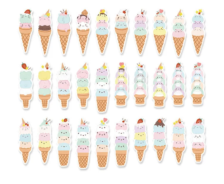 Многоразовые 30 шт цветные бумажные открытки в виде мороженого скрапбукинга