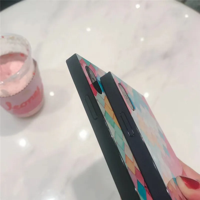 DISCASE квадратный Blu-Ray Цвет рыбья чешуя чехол для телефона iphone 8 7 6 6s plus X Простой IMD
