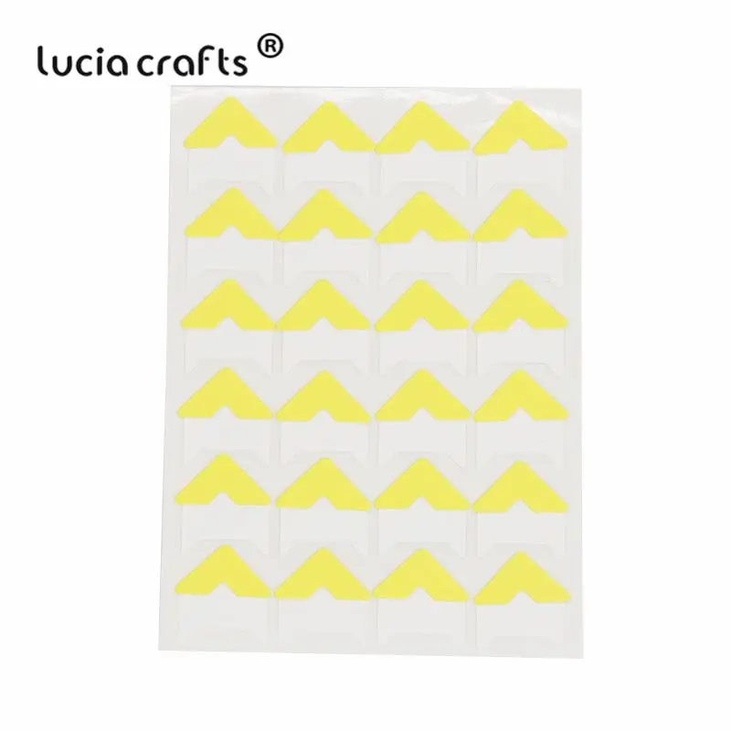 Lucia crafts(1 лист = 24 шт Угловые наклейки) Бумага для скрапбукинга DIY свадебный фотоальбом рамка Декоративные наклейки I0509 - Цвет: Lemon yellow 1sheet