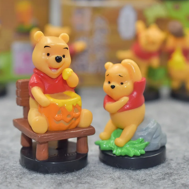 Disney 9 шт./компл. с Винни-пухом для м/ф Винни-Пуха и аниме, украшенные забавной аппликацией м/ф Винни-Пуха и модель куклы действий цифра куклы украшения модели игрушки, экскаватор модели игрушки для детей