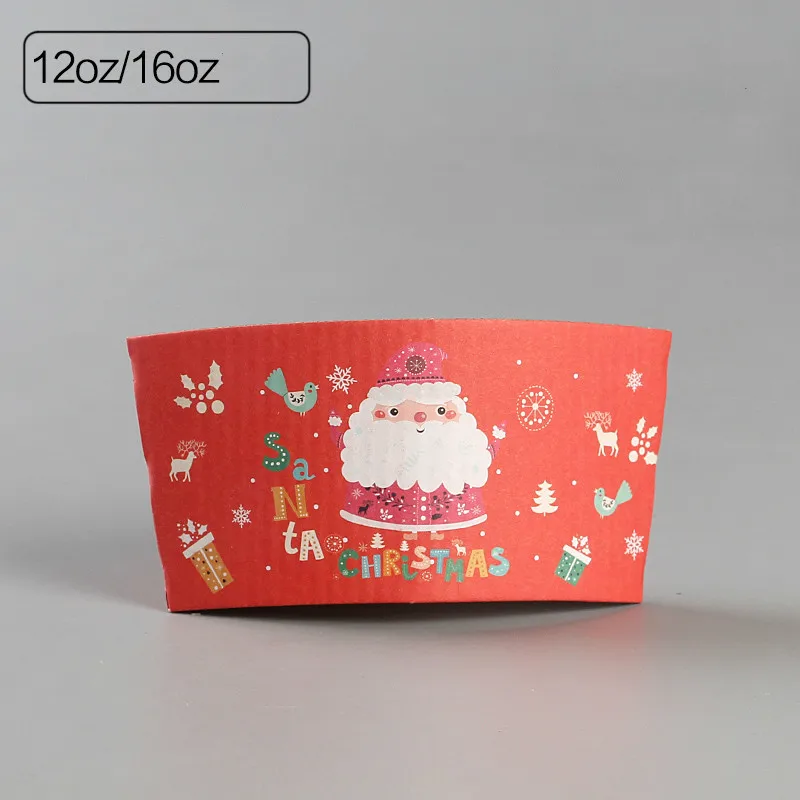 Xmas 5 100 шт. кофе чашки рукав одноразовый держатель для чашек Merry Рождество украшения чай бумажный стакан для сока рукав анти-чехол с защитой от нагрева Индивидуальные - Цвет: Xmas 5