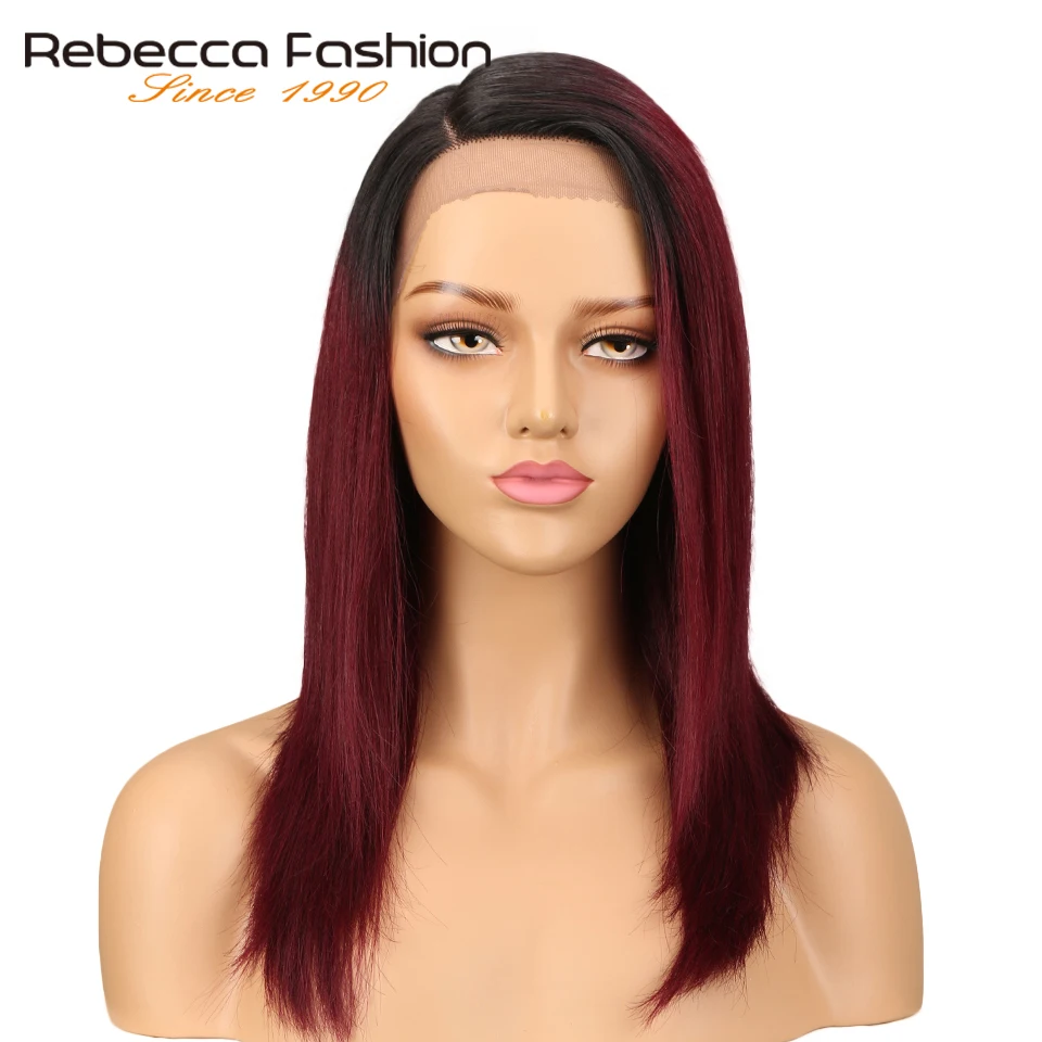 Rebecca правая часть человеческих волос кружевные передние парики для женщин - Фото №1