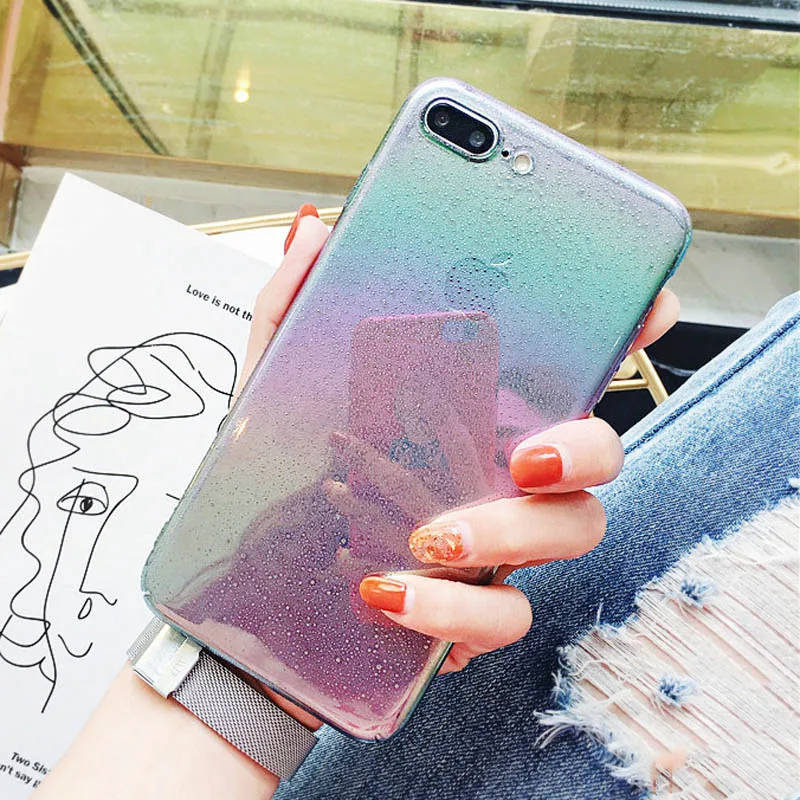 T1 Lovebay чехол для телефона для iPhone 11 Pro Max X XR XS Max 8 7 6 6s Plus крышка капли воды красочный градиентный Радужный чехол s для iPhone X - Цвет: T1