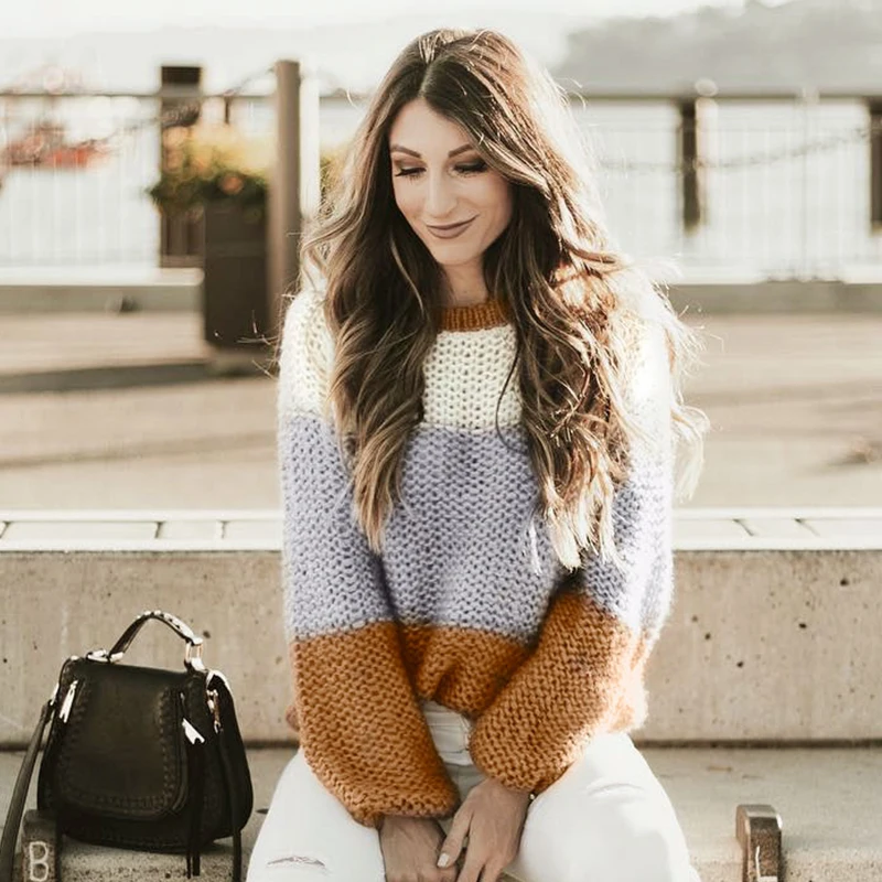 NLW хаки размера плюс женский свитер 2019 осень зима длинный рукав полый джемпер