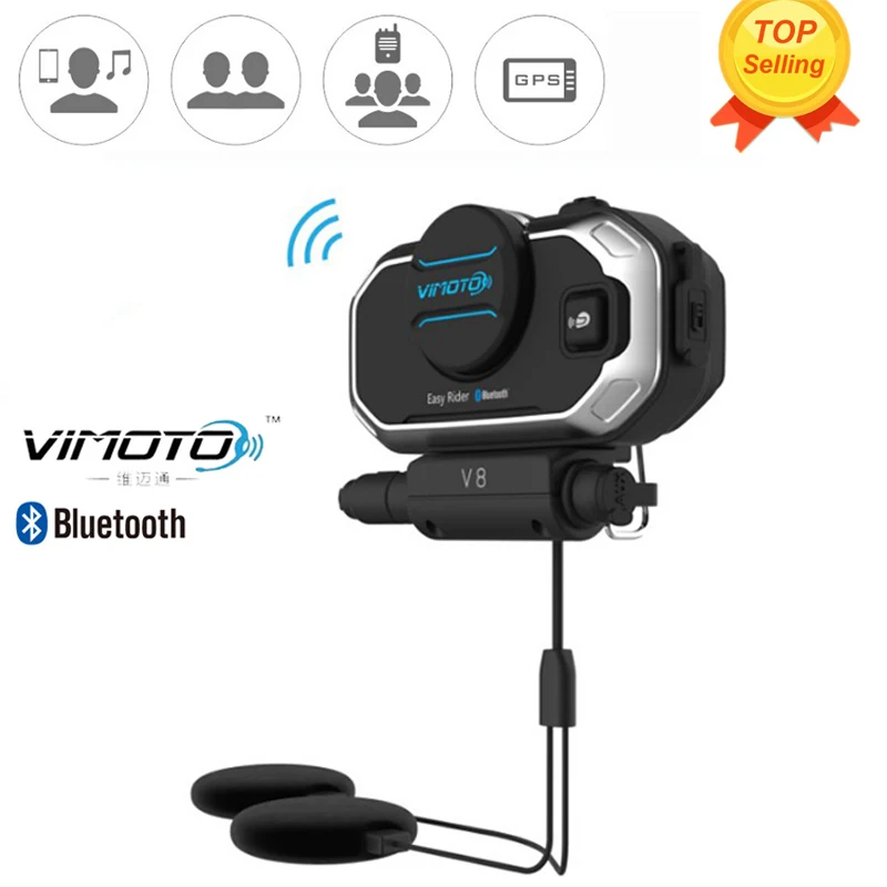 Английская версия Vimoto V8 мотоциклетная BT домофонная гарнитура Bluetooth для шлема