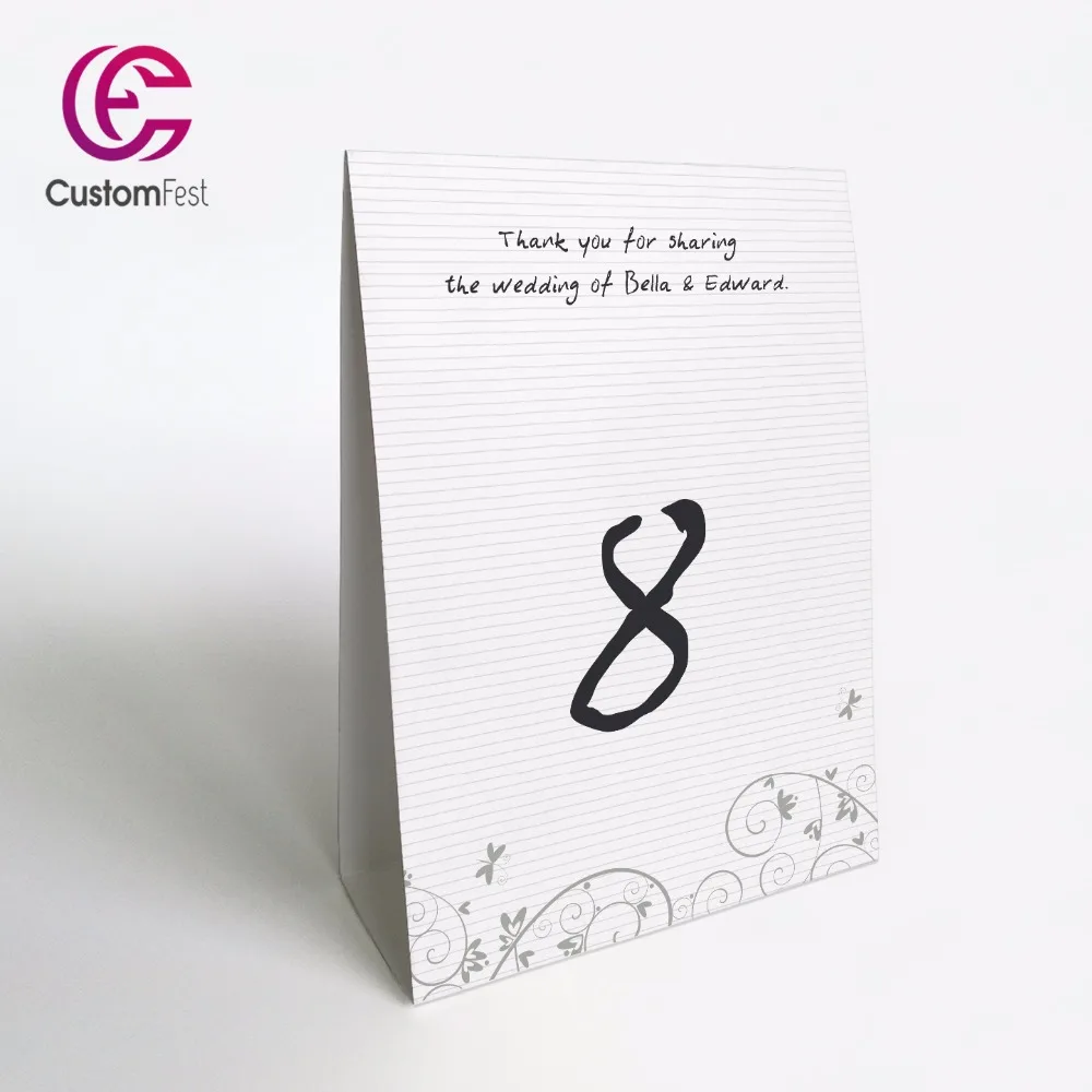 

10pcs/lot Personalized silver strings stand free table number TN038