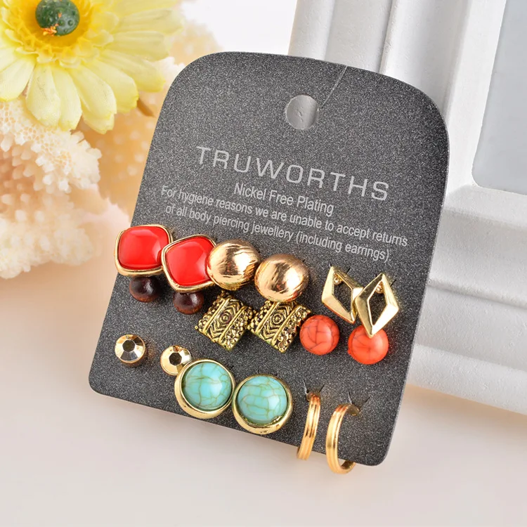 Серьги в сочетании с внешней продажей оригинальные одиночные геометрические