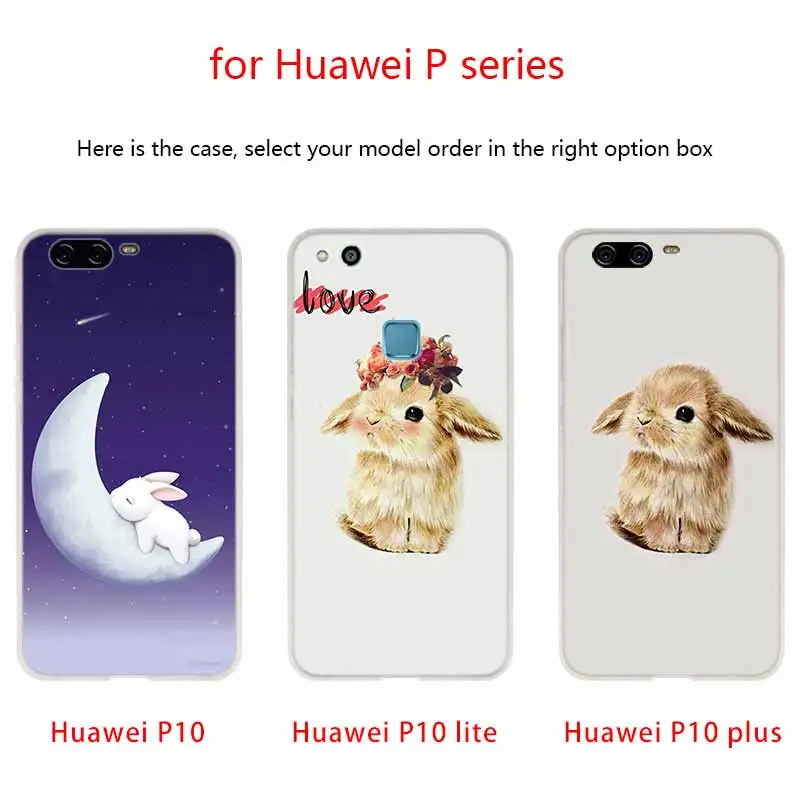 Мягкий чехол для Huawei P40 P30 P20 Pro P10 Lite e Plus P Smart Z 2020 2019 с милым кроликом | Мобильные