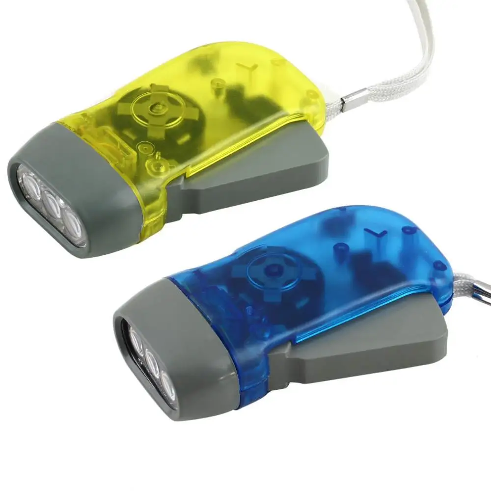 Новый 3 светодиодный Ручной пресс ing шатун Динамо-машины power Wind Up Flash светильник