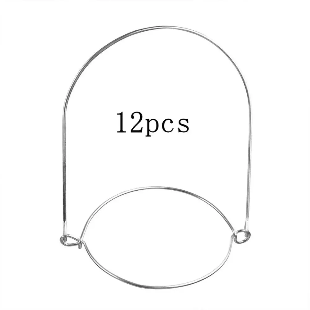 12PCS 12/24 pcs Mason Jar Hanger Stainless Steel Wire Handles for Mini Glass Bottle Glass Container Canning Jars HomeDecoration - Цвет: 12PCS