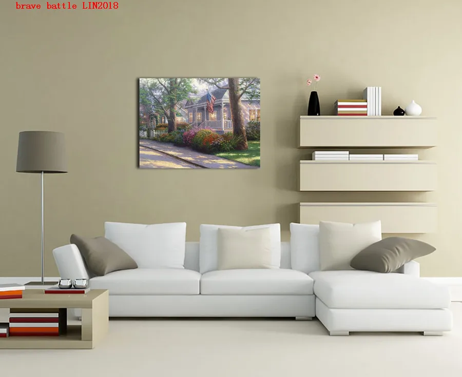 Томас Кинкейд родном городе гордость холст для живописи принт Гостиная домашний