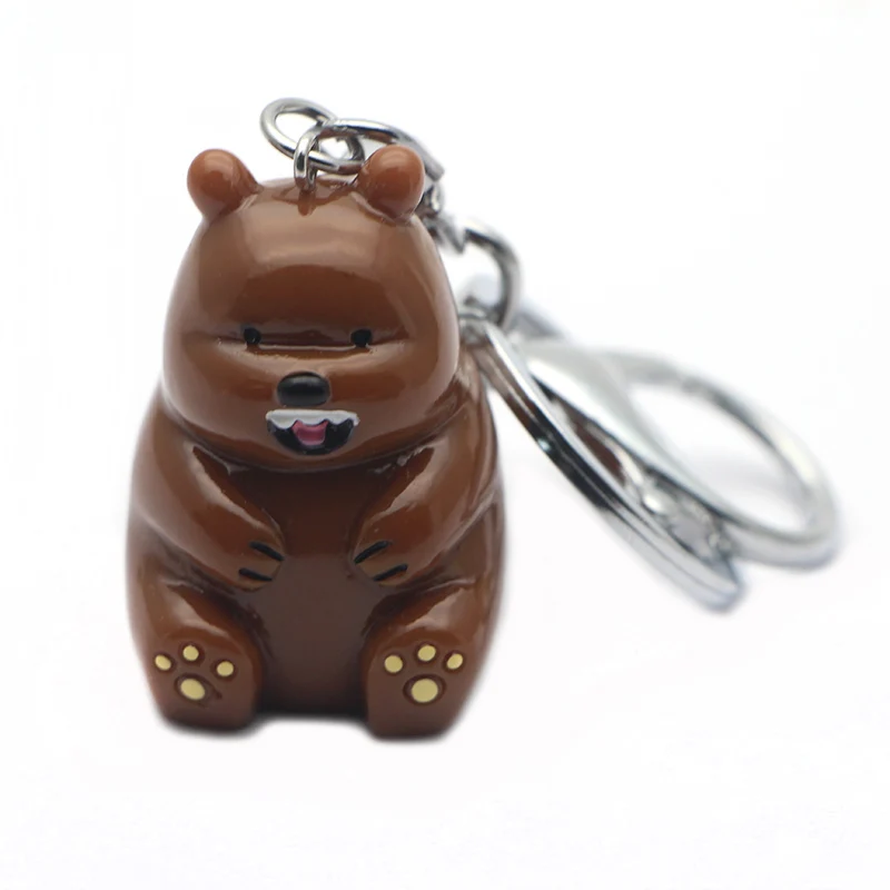 P1693 Dongamnli Мы Голые Медведи кольцо действие 3D фигурки игрушка брелок три Голые Медведи гризли панда лед Медведь Подвески автомобильный брелок