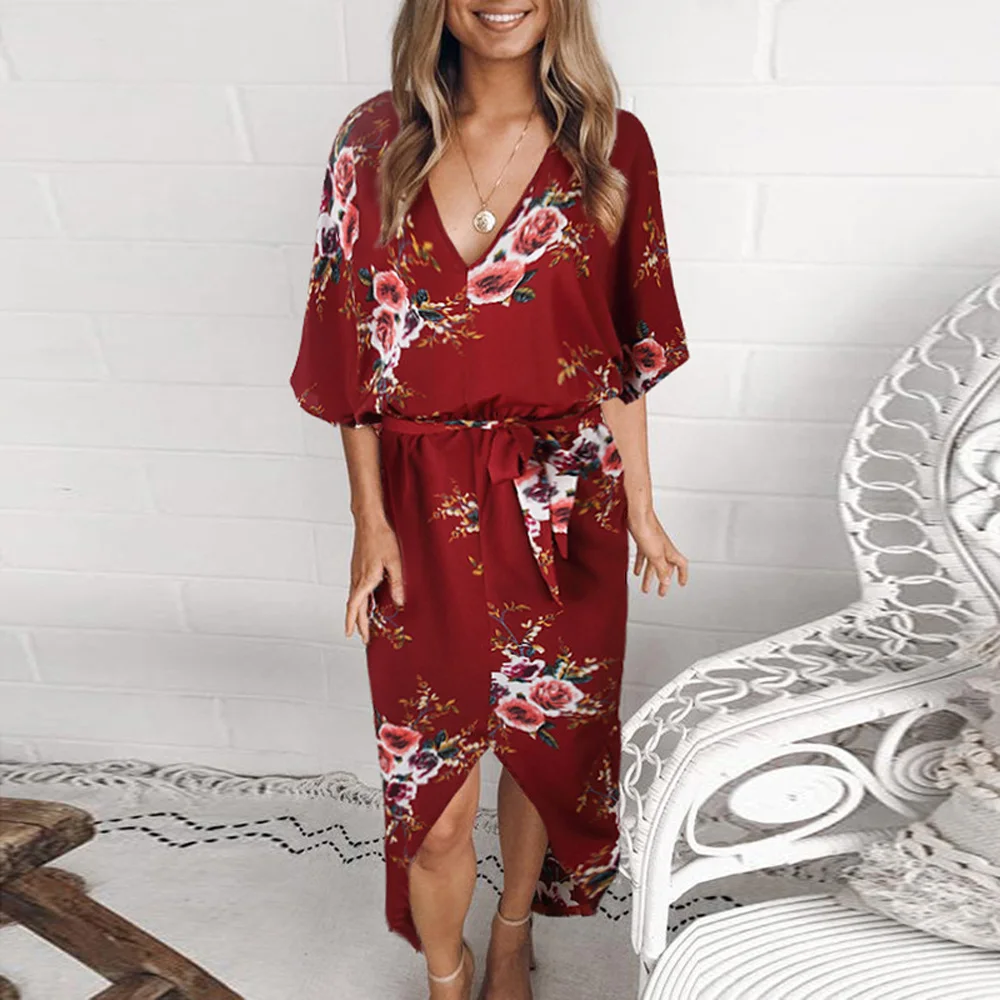 Сексуальное асимметричное платье с разрезом сзади женское шифоновое миди