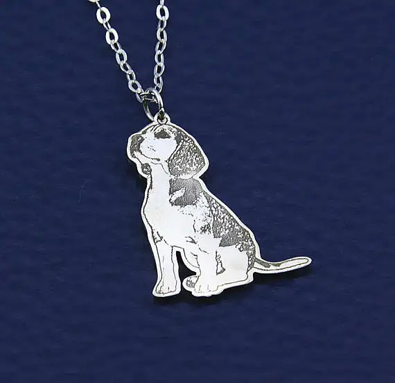 

Custom Pet Necklace Dog Photo Necklace Dog Lover Pet Keepsake animal shape Portrait Necklace personalized picture pets gift
