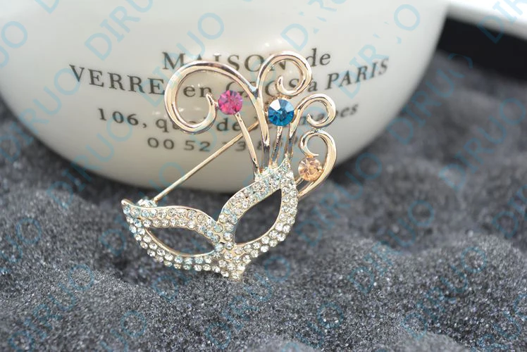Модные ювелирные аксессуары австрийский кристалл CZ лиса брошь с маской любовь