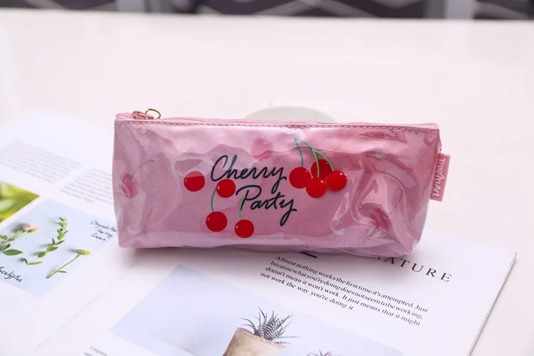 1 шт. Kawaii ПВХ Карандаш Чехол серии Cherry подарок Хэлло Китти школьный пенал карандаш Чехол Карандаш сумка, школьные принадлежности канцелярские товары