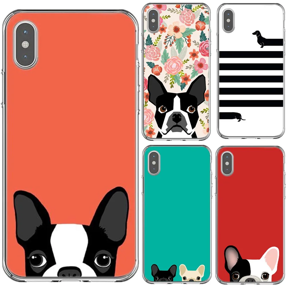 Милый Жесткий Чехол для iPhone X XS Max XR Французский бульдог такса 5 5S SE 6 6S Plus 7 8
