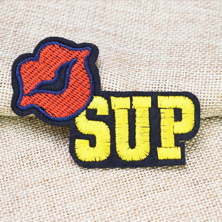 10 шт SUP kiss mouth значки Горячие патчи для одежды вышитые приклеивания утюгом