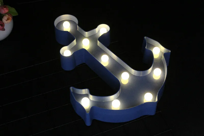 TONGER Новое поступление 2019 светодиодный синий якорь ночник Led Marquee Sign Light Up