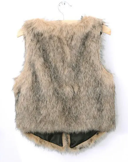 2014 America and US Trade Women's Autumn-winter Hot Fashion Solid V-neck Fur Vest Free Shipping S-XXL 4[A0322] | Женская одежда