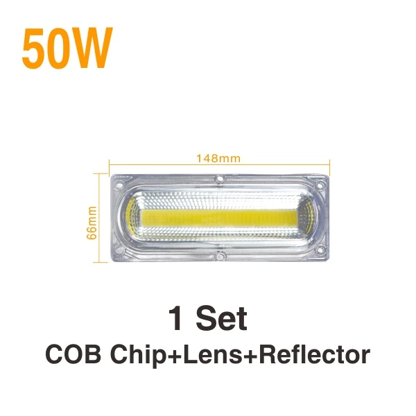 50W 1 Set 1 Набор Смарт IC светодиодный COB чипы с отражателем объектива водонепроницаемое Силиконовое кольцо 30 Вт 50 Вт 70 Вт 100 Вт 150 Вт AC220V AC110V для DIY прожекторов - Испускаемый цвет: 50W 1 Set