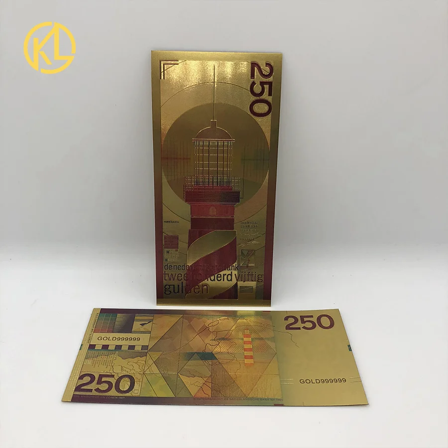 Новый 100 шт. Цветной 250 нидерландский Антильский гульден золото 999999 банкнот