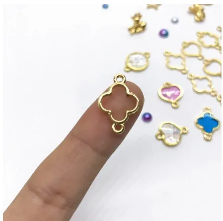 clover 20 шт./лот вишня любовь круглая рамка Подвеска на металлическом каркасе Шарм рамка Установка Кабошон Установка УФ смола ювелирных изделий - Цвет: clover