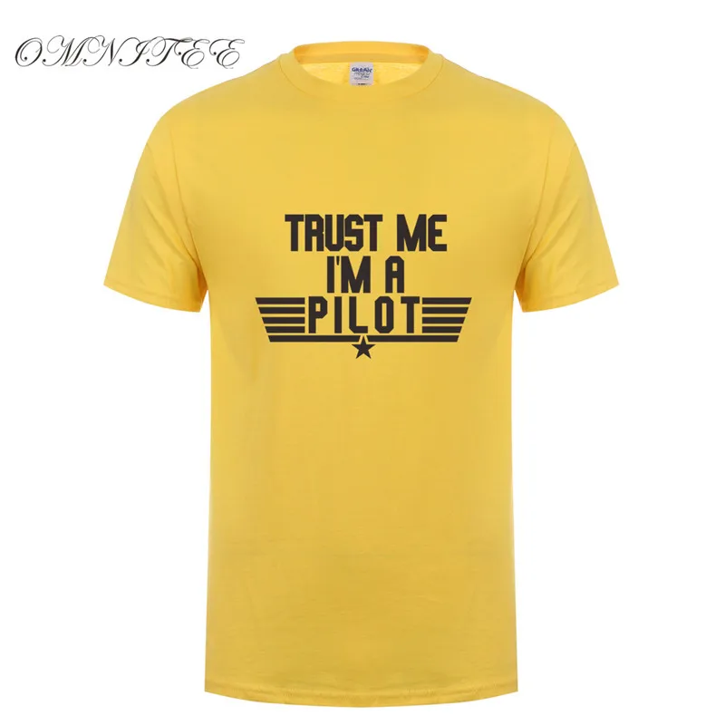 Omnitee Trust Me I'm A Pilot Футболка мужская короткий рукав хлопок Самолет футболки для водителя Мужская одежда Camisetas рубашка OT-737