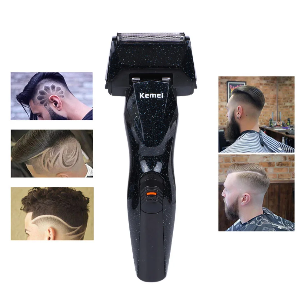 Kemei KM-5890 3 в 1 Мужская бритва для бороды электрическая Беспроводная Машинка для стрижки волос перезаряжаемая многофункциональная машинка для стрижки волос