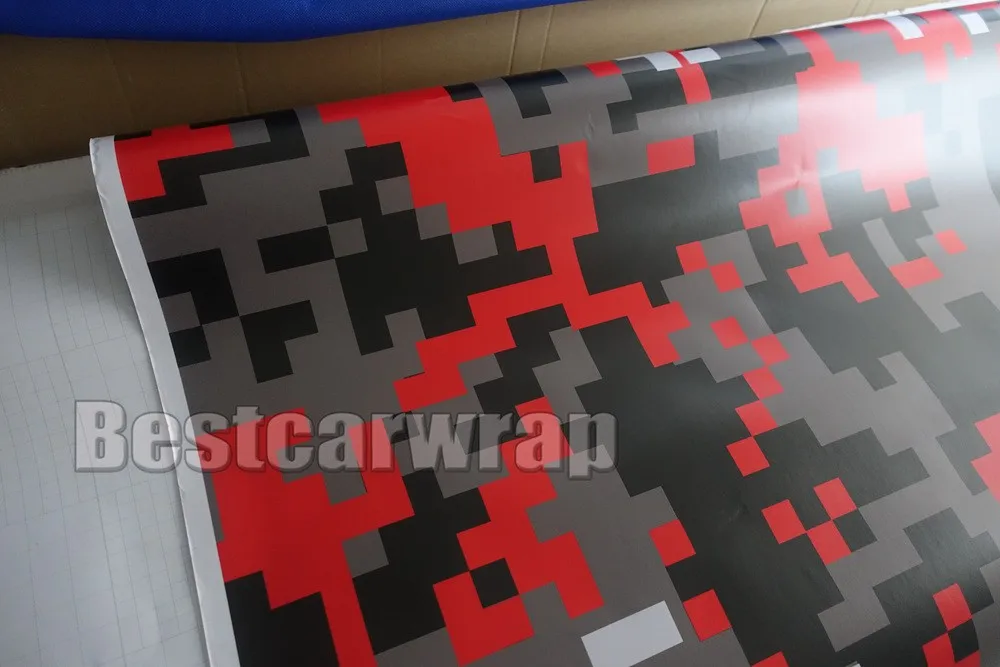 Красный цифровой печатью тигра Camo Виниловая пленка для оклеивания автомобилей