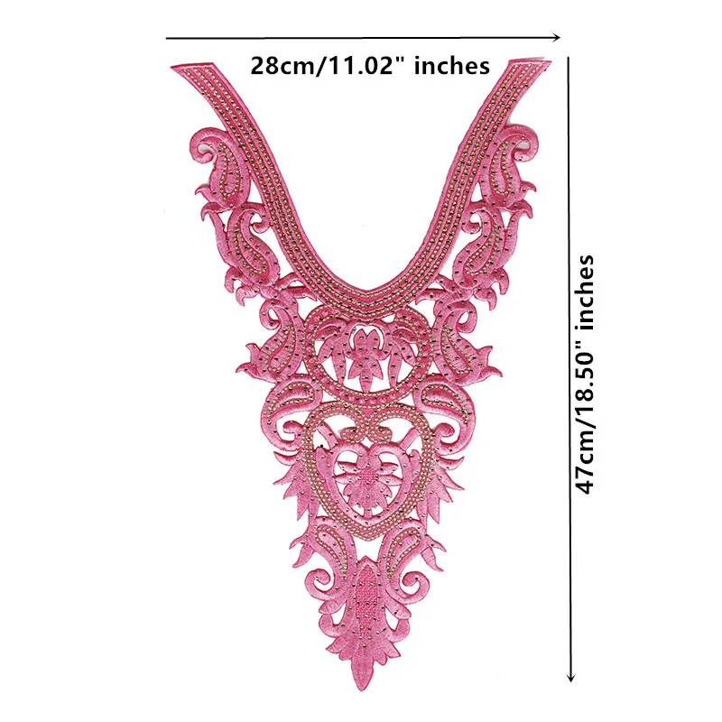 2 шт. вышивка бисером стразы розовый воротник кружево африканская патч с