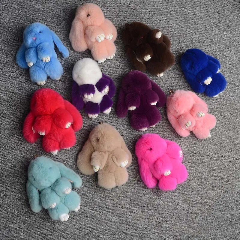 Fuffy настоящий брелок из меха кролика рекс модный в форме унисекс меховой помпон