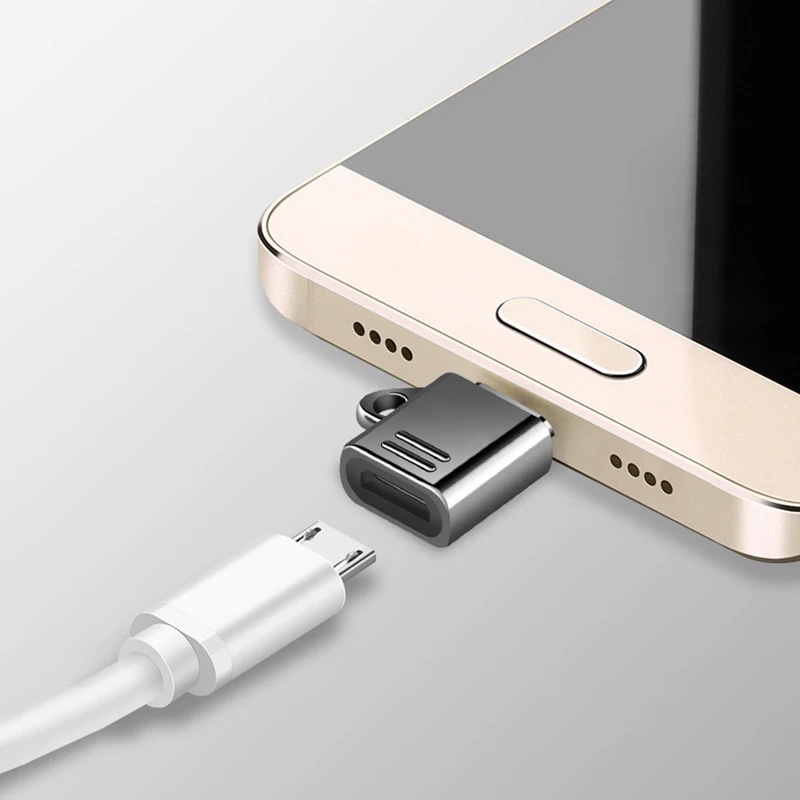 Адаптер Type C Micro USB в USB-C конвертер с брелком для Samsung HTC MacBook QJY99 | Мобильные телефоны