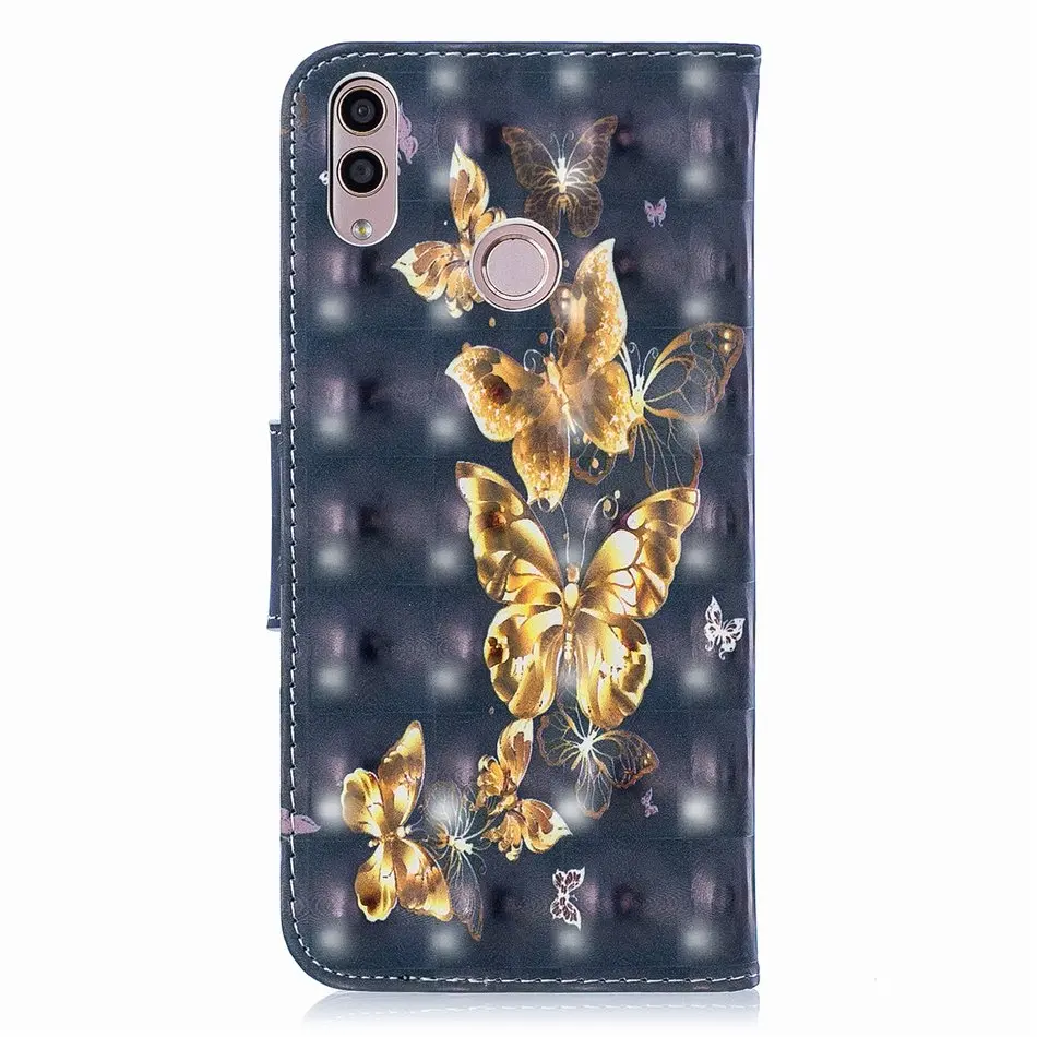 Чехлы с подставкой, кожаный чехол для huawei mate 10 20 Lite P10 P20 Pro Nova 3i P Smart Honor 8C Y5 Y6 Y7, слот для карт, бабочка D07Z
