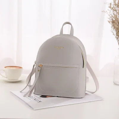gray oil leather Fanous брендовый маленький рюкзак для девочек-подростков, модная повседневная кожаная сумка через плечо для женщин, мини-рюкзак, маленькие детские сумки - Цвет: gray oil leather