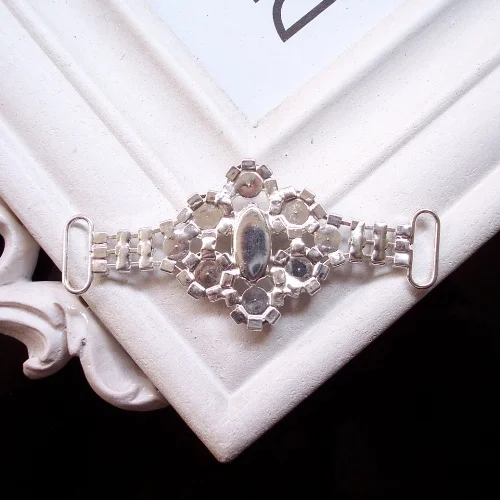 

(S0389) 10pcs/lot, 10mm inner bar rhinestone connectors for hear jewelry,silver or nickle or gold plating,outer size:63mmx30mm