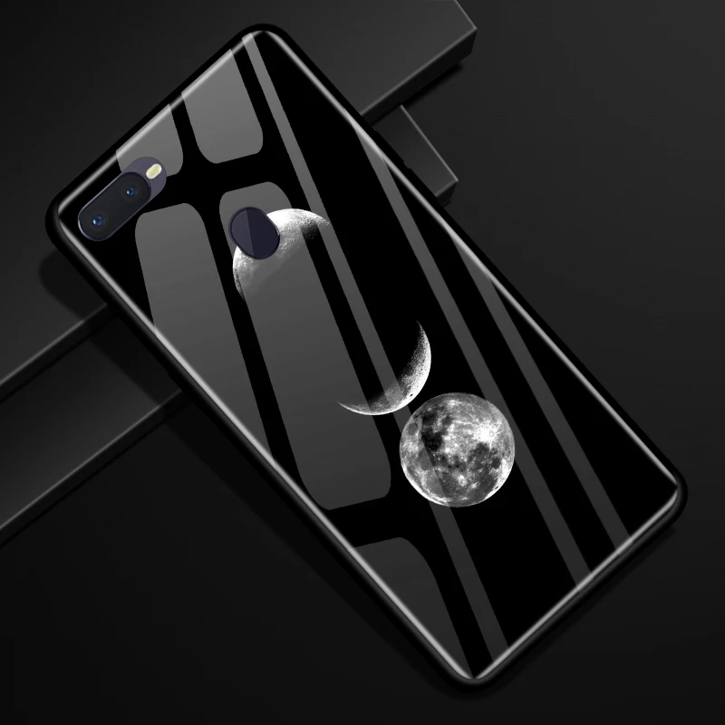 Задняя крышка из закаленного стекла для OPPO F9 чехлы с мультяшным рисунком F 9