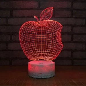 7 видов цветов креативный 3D Apple ночник USB Led сенсорный переключатель домашний декор настольная лампа для детей подарок