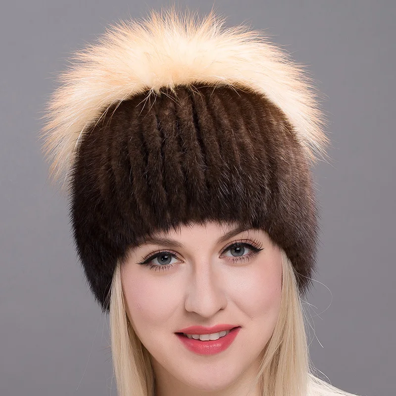 2020 Новый JKP женская зимняя шапка из натурального меха норки настоящго выдра лисы