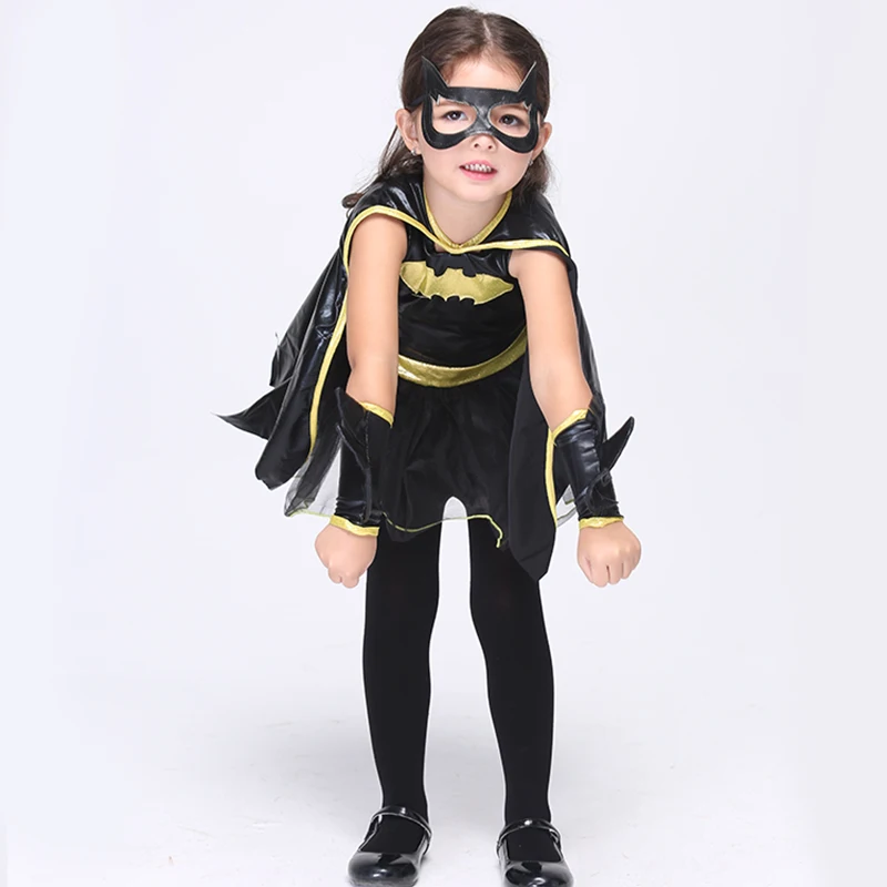 2020 Hot Children Batman Halloween Cosplay Costume Kids Fancy Dress Girl Suitable For 95-135CM | Тематическая одежда и